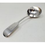 An early Victorian silver fiddle pattern sauce ladle, Exeter 1844 Provenance: From a large single