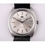 A gentleman's stainless steel IWC Electronic wristwatch