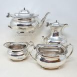 A George VI silver four piece tea service, Sheffield, 1937, 53.3 ozt (4) Provenance: From a large