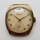 A 9ct gold Everite gentleman's wristwatch, lacking strap 22.4 g (all in)