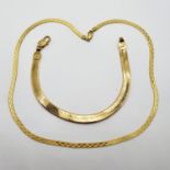 An Italian 9ct gold necklace, and a 9ct gold bracelet, 12.4 g