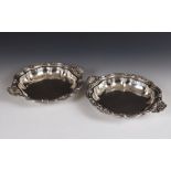 A pair of early Victorian silver tureen bases, with shell handles, London 1841, 32 ozt (2)