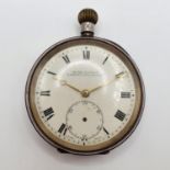A silver open face pocket watch, by H Samuel, Manchester, 5 cm diameter