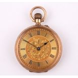 A ladies 12ct gold open pocket watch (not 18ct)