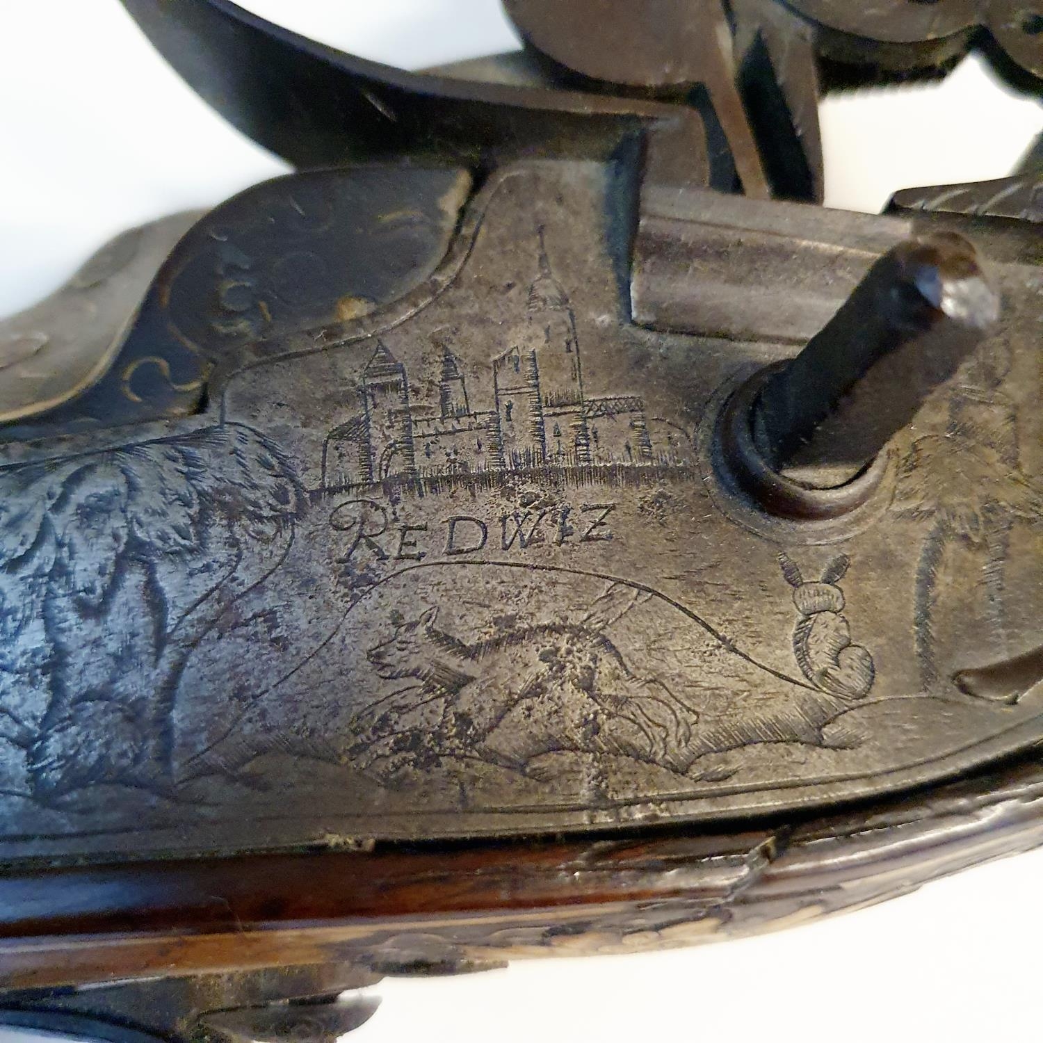 A fine 17th century German wheel lock rifle, having an octagonal barrel of approx. 18 mm and - Image 11 of 20