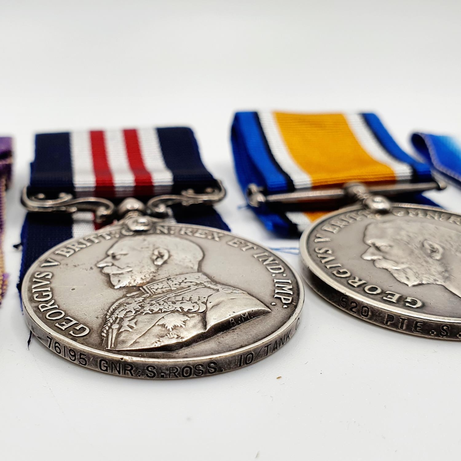 A group of four medals, comprising a 1914-15 Star trio (520 Pte S D Ross Rifle Brigade), and a - Image 2 of 4