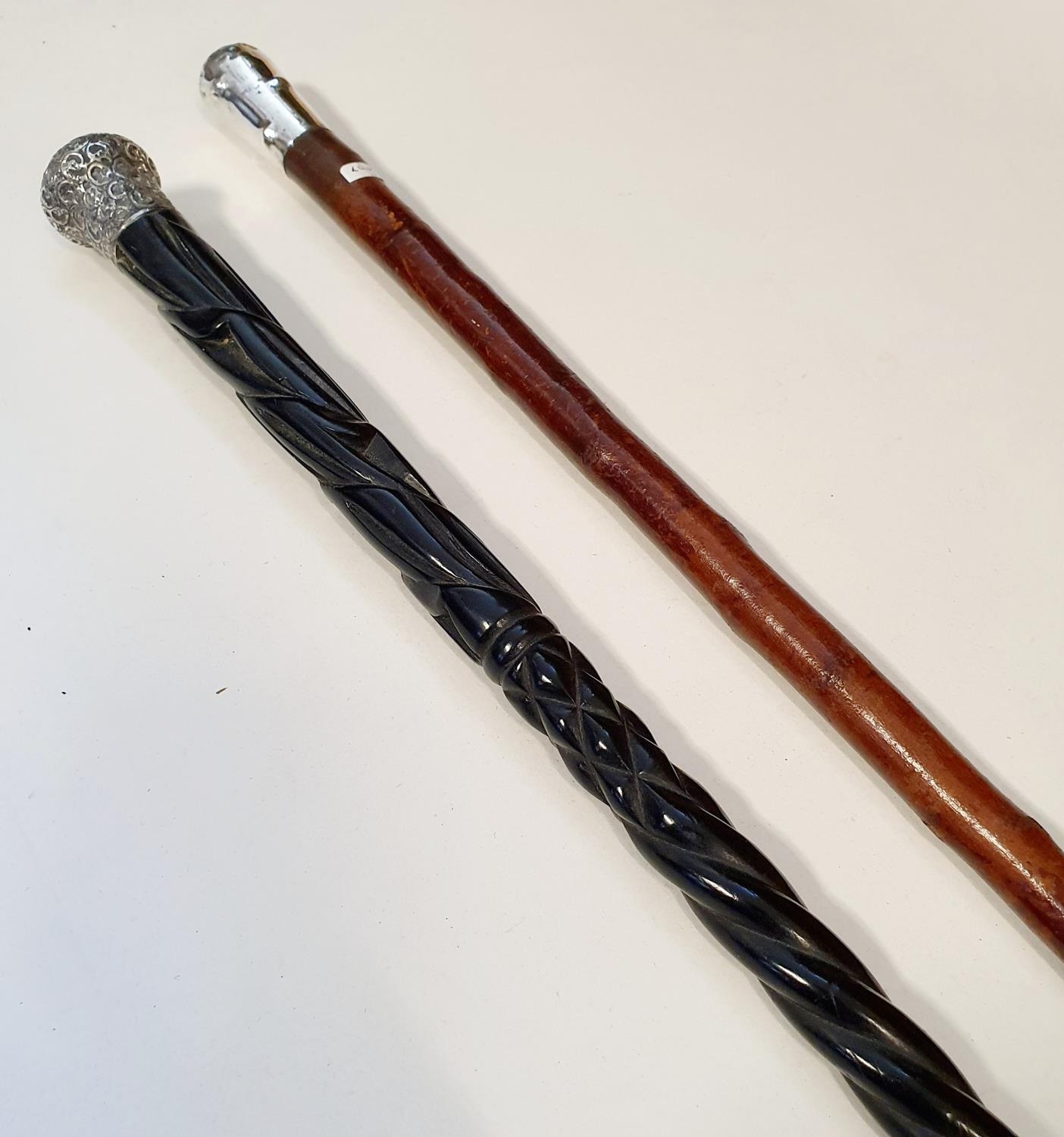 ***Regretfully Withdrawn***Two 19th century silver topped walking canes, dated 1960 and 1893 (2) - Image 5 of 5