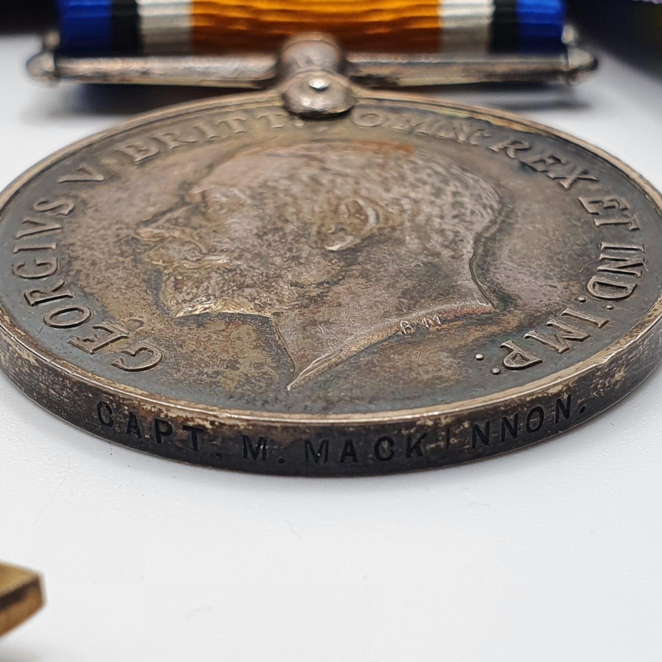 A group of four medals, awarded to 2 Lieut M Mackinnon Highland Light Infantry, comprising a - Image 4 of 5