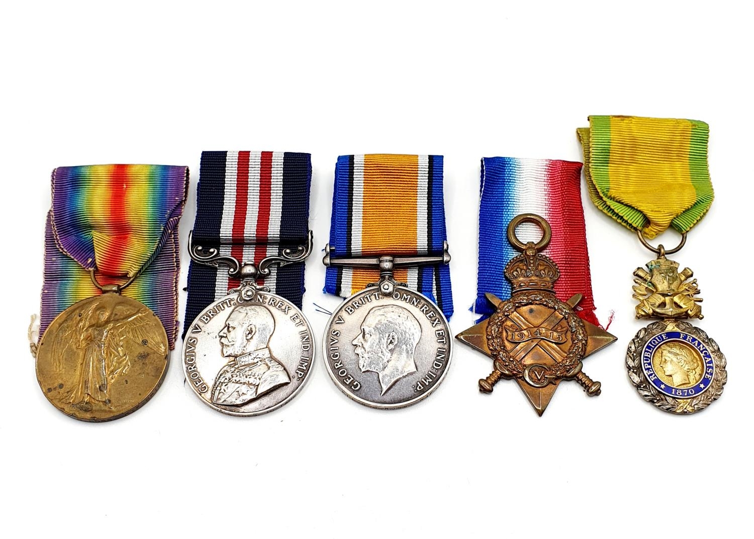 A group of four medals, comprising a 1914-15 Star trio (520 Pte S D Ross Rifle Brigade), and a