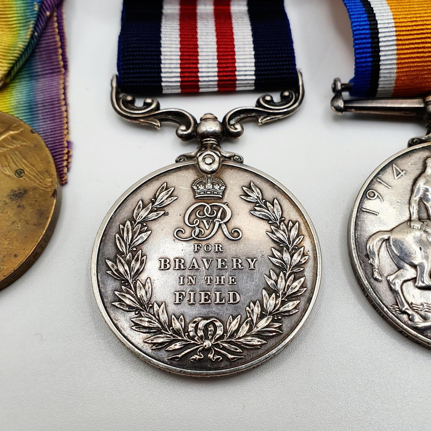 A group of four medals, comprising a 1914-15 Star trio (520 Pte S D Ross Rifle Brigade), and a - Image 4 of 4