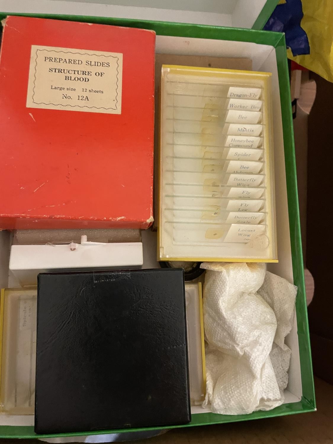 A collection of microscope slides, assorted books and a pine chest (qty) - Image 4 of 4