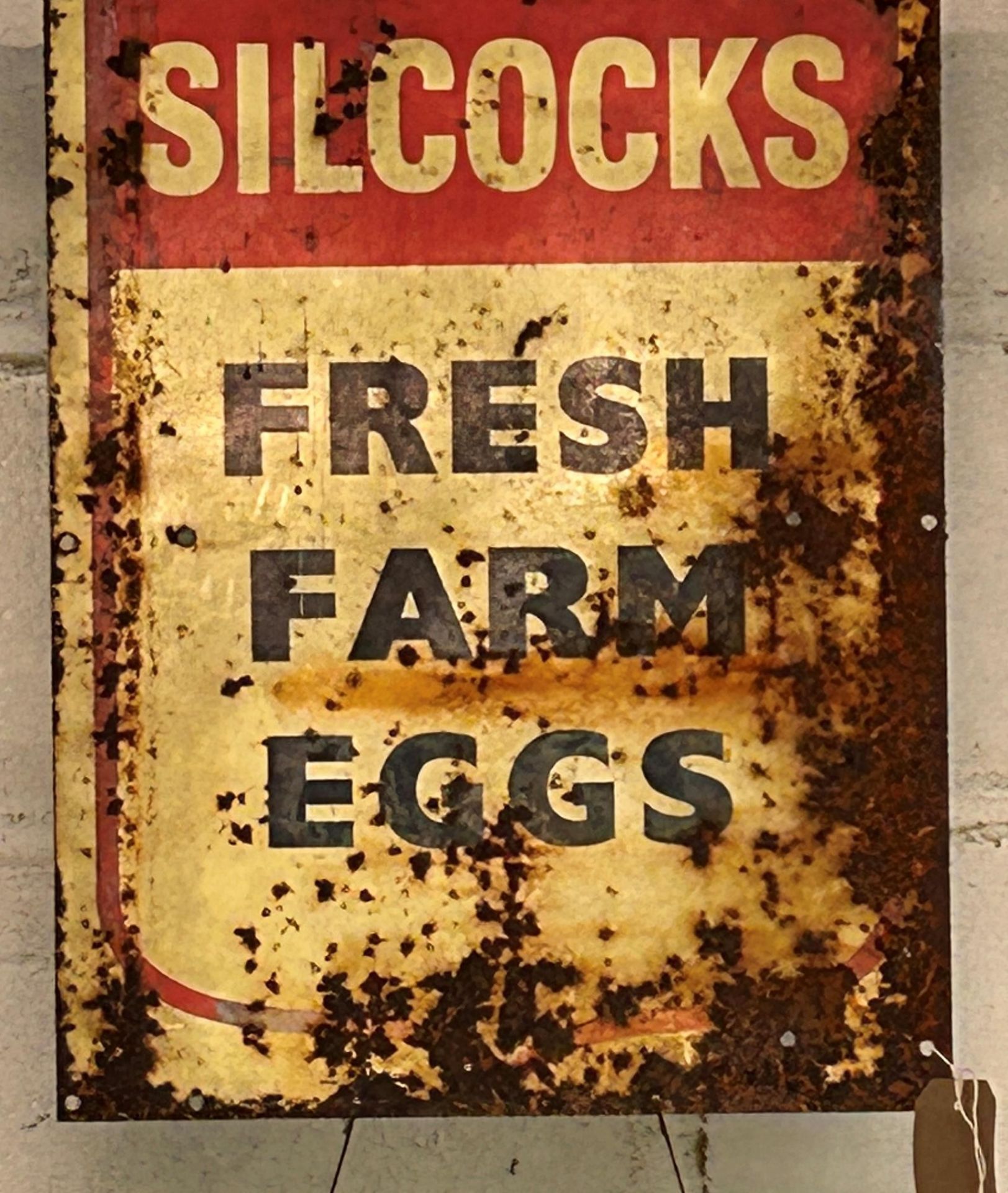 An HGV L(earner) sign, 30.5 cm wide, a Silcocoks Fresh Farm Eggs sign, and four reproduction - Image 3 of 3