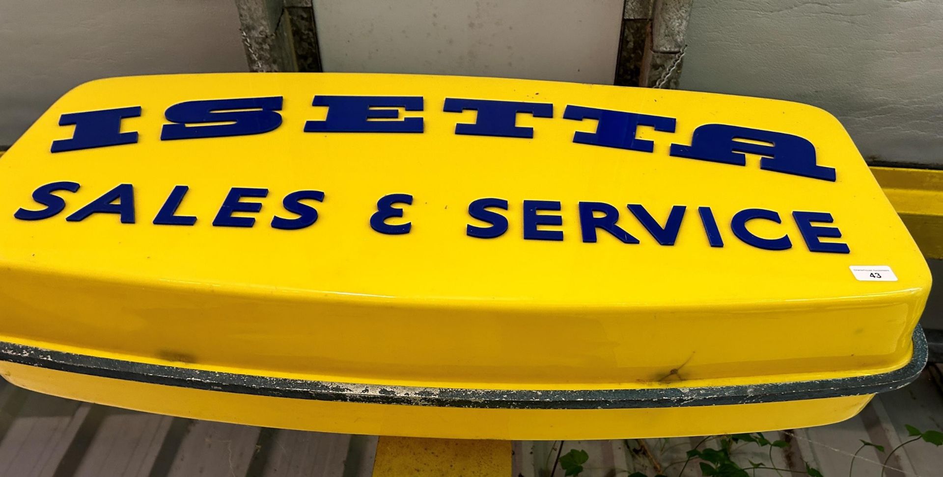 An Isetta Sales & Service hanging garage sign, generally good condition, two small star type - Image 2 of 3