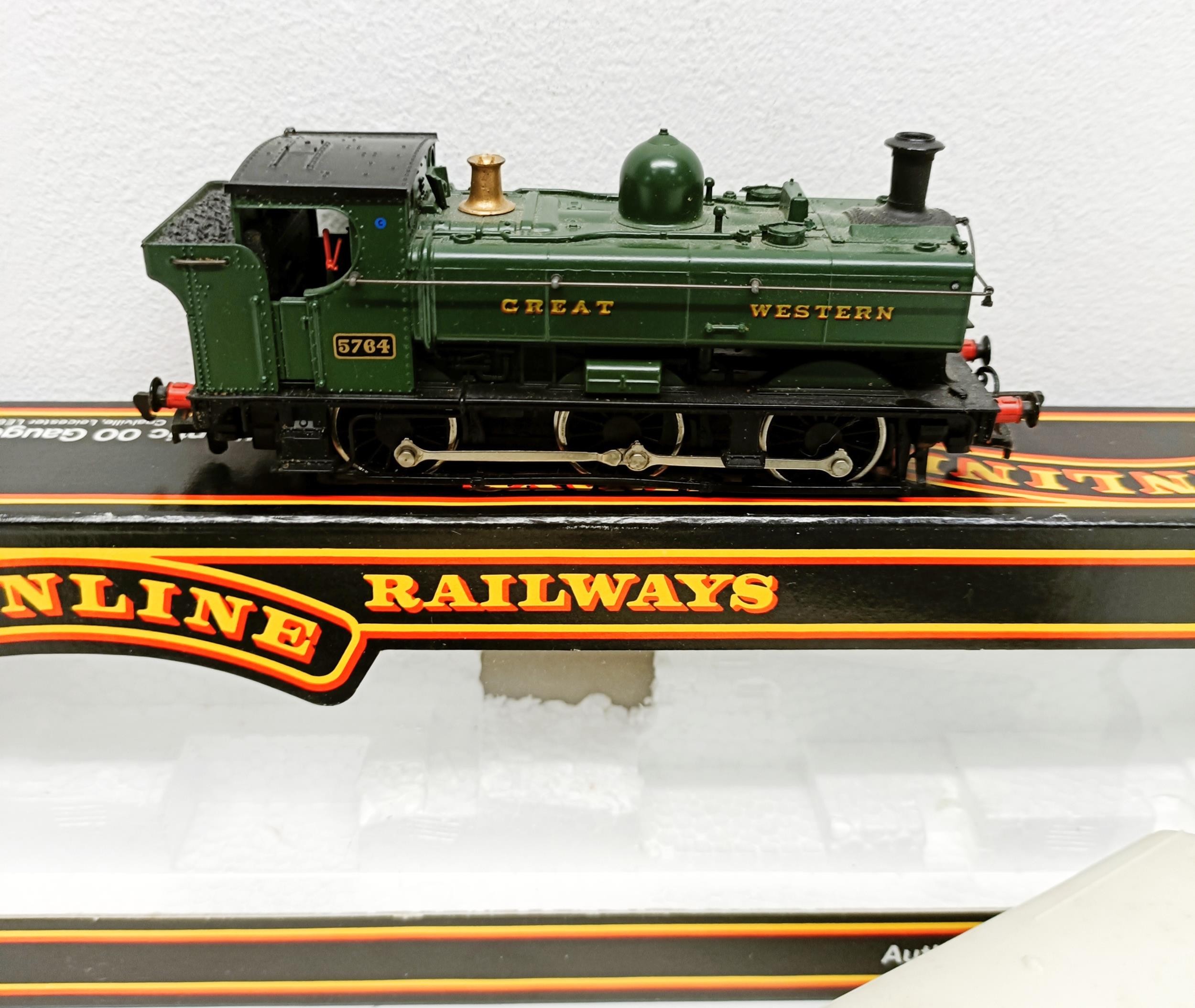 A Mainline Railways OO gauge 0-6-0 locomotive, lacking tender, No 37-058, boxed, a two car train - Image 2 of 10