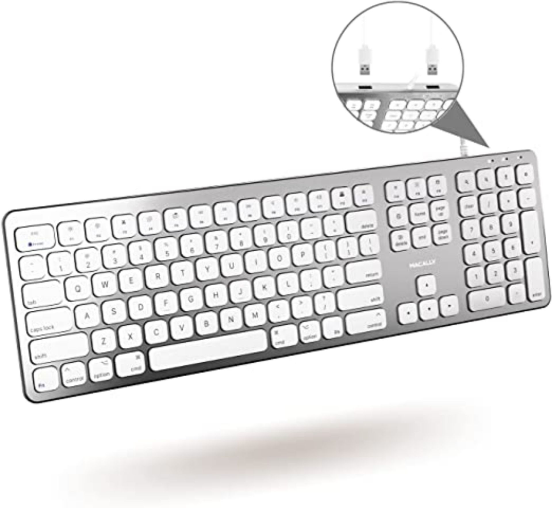 RRP £43.15 - Macally WKEYHUBMB-UK, extended Mac keyboard with numeric pad