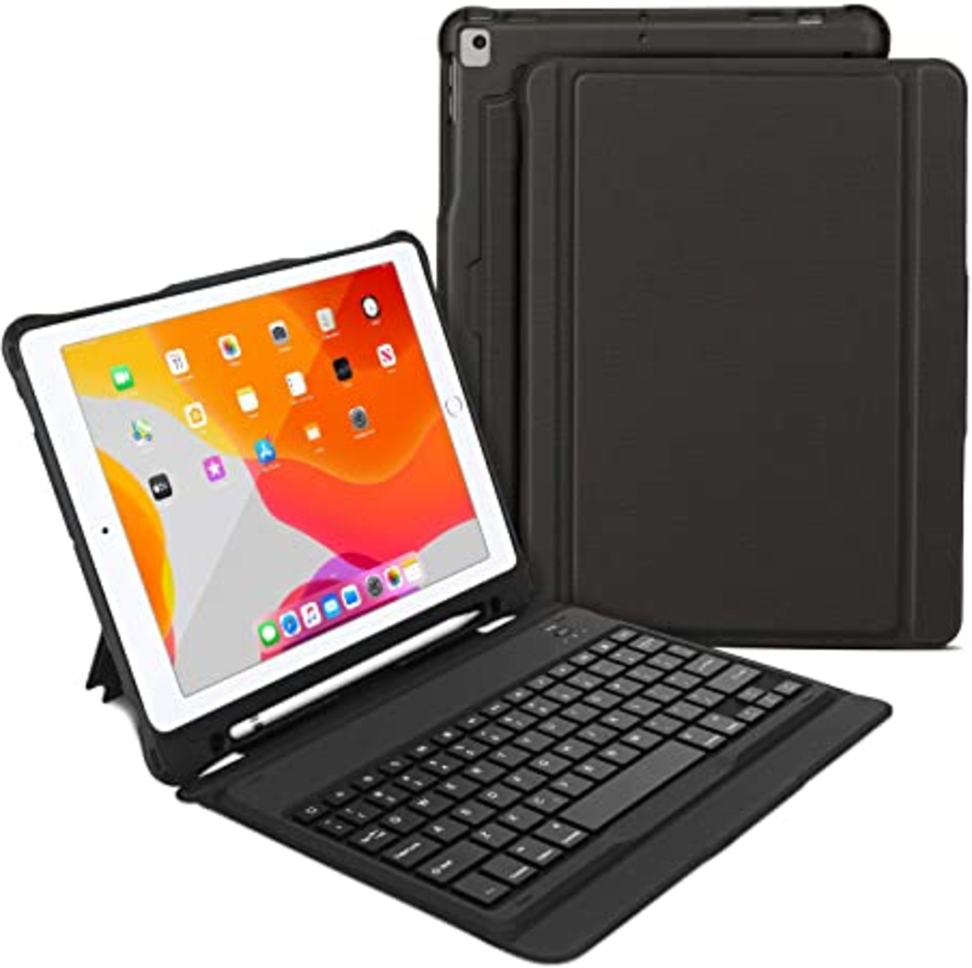 RRP £19.49 - OMOTON Bluetooth Keyboard Case for iPad 10.2 Inch, black