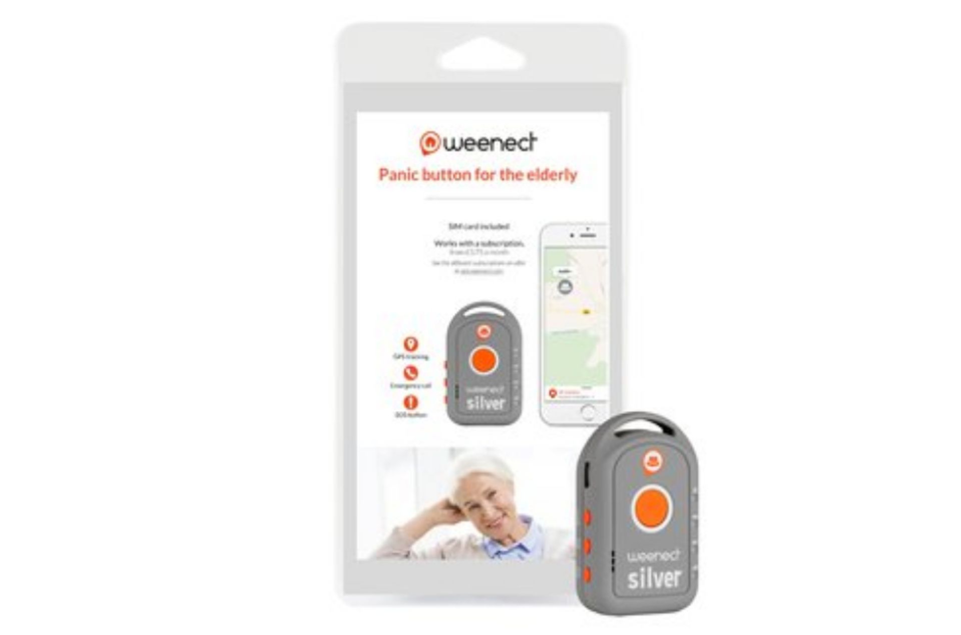 RRP £22.45 - Weenect Silver - The GPS tracker for Elders