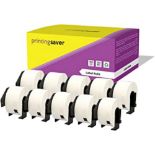 RRP £28.00 - 10 Compatible Rolls, Continuous Address Labels for P-Touch