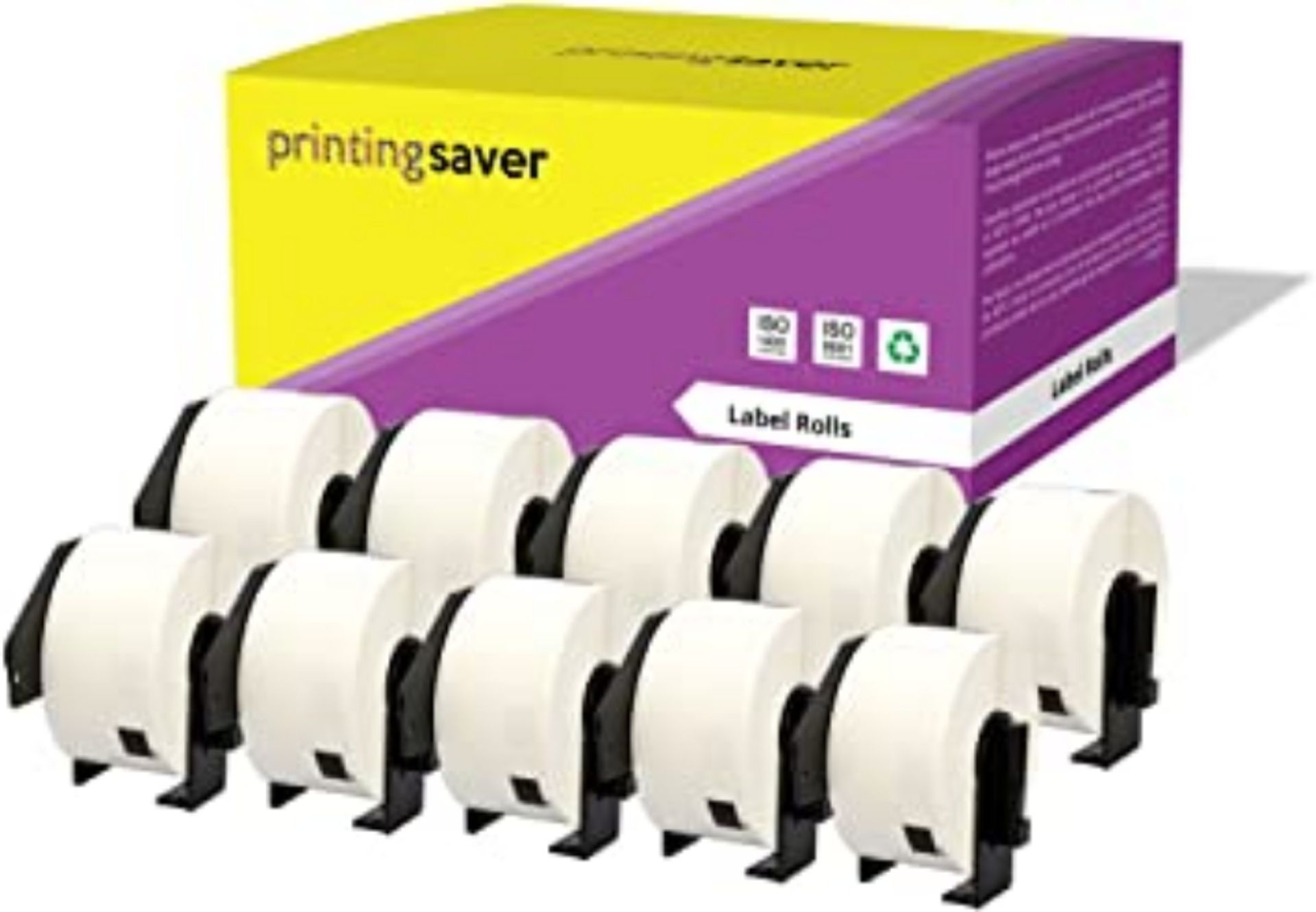 RRP £28.00 - 10 Compatible Rolls, Continuous Address Labels for P-Touch