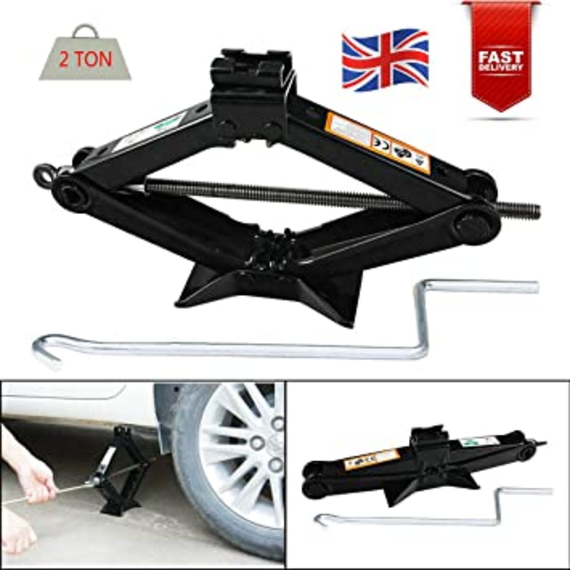 RRP - £ 22.27 RASHION 2 Tone Rustproof Scissor Car Jack