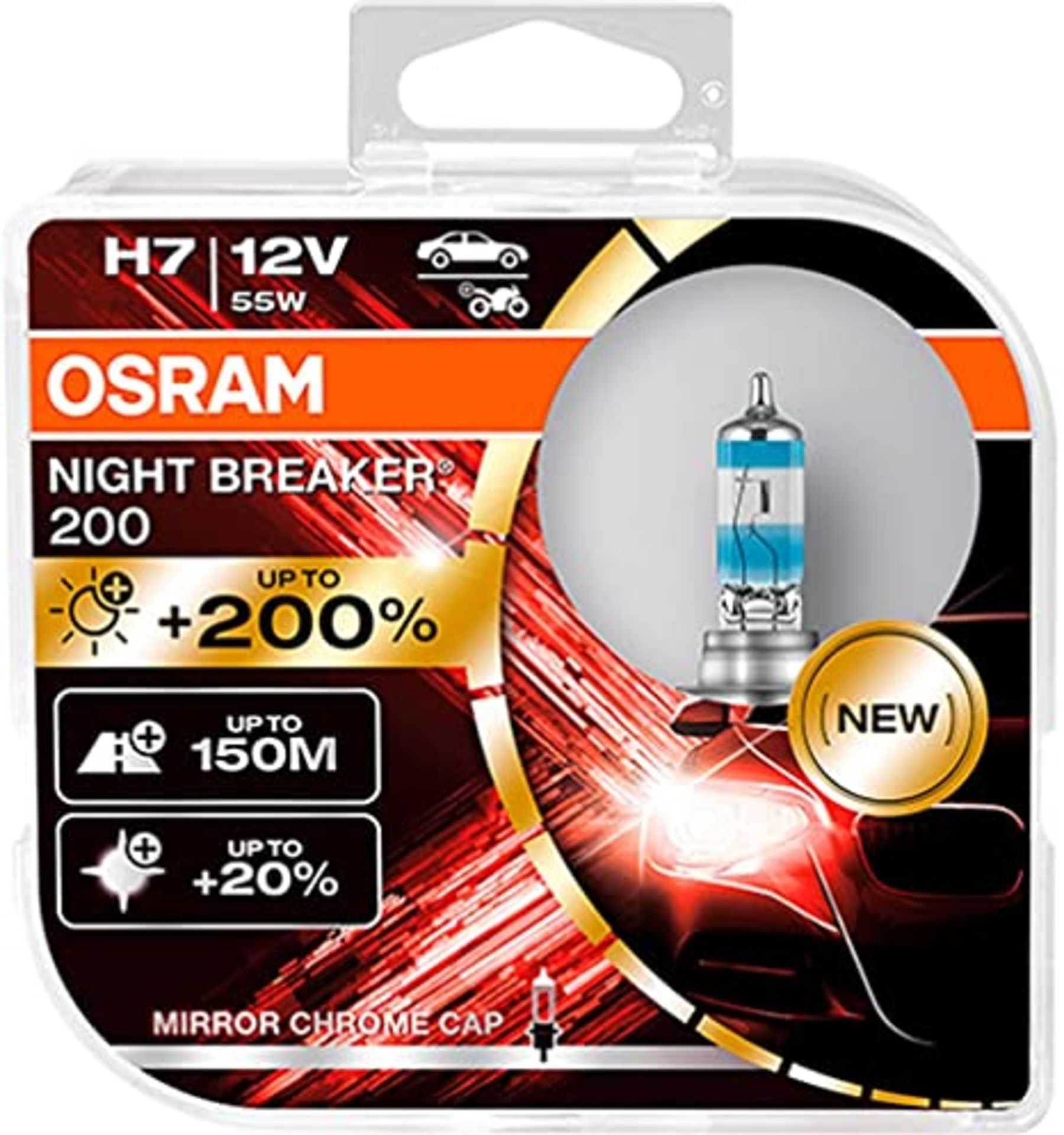 RRP - £ 17.14 OSRAM NIGHT BREAKER LASER H7, +150% more brightness, halogen