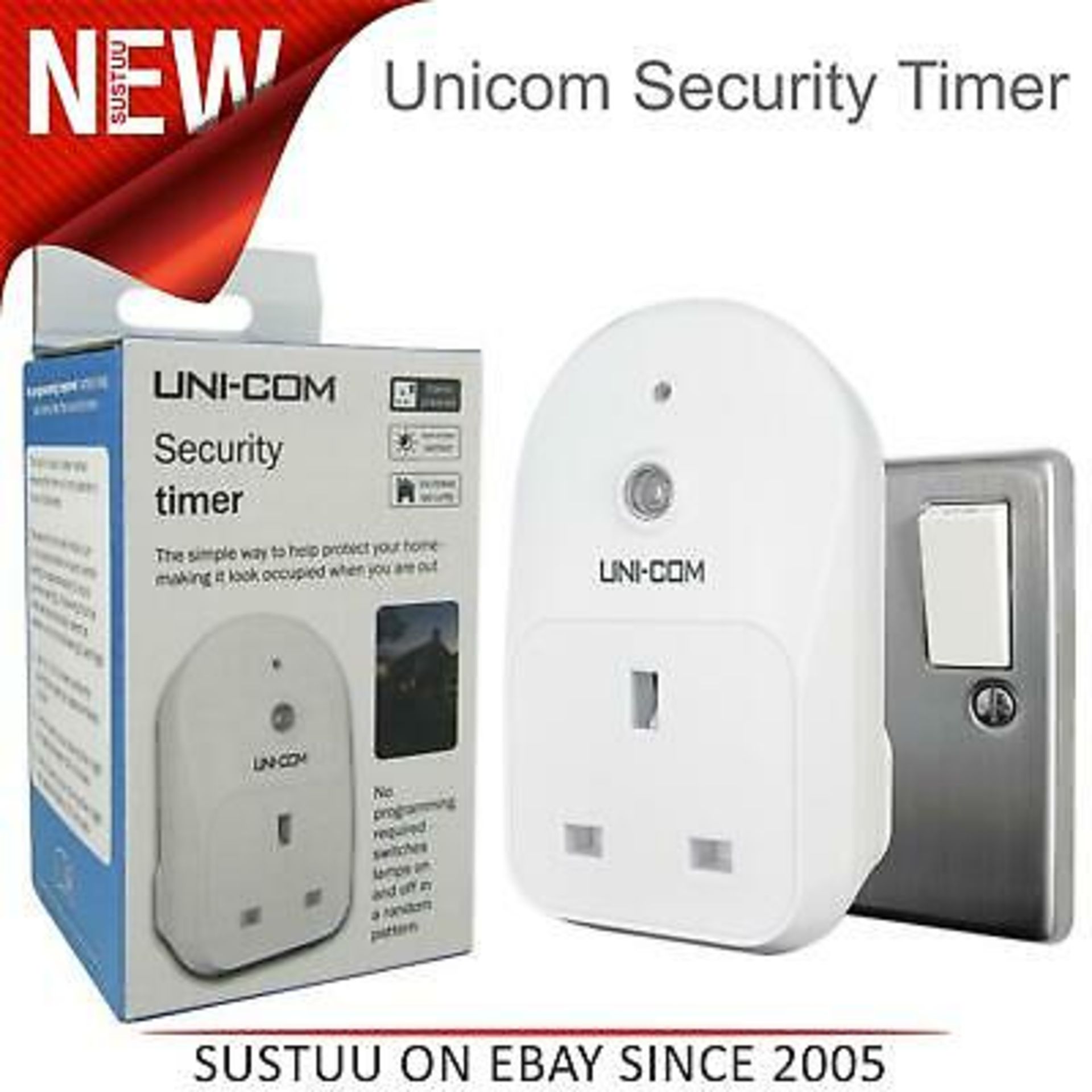 RRP - £ 9.91 Uni-Com 63346 Security Timer, White