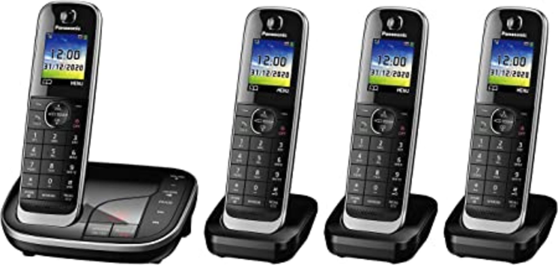 RRP -£ 129.99 Panasonic KX-TGJ324EB Quad Handset Cordless Home Phone