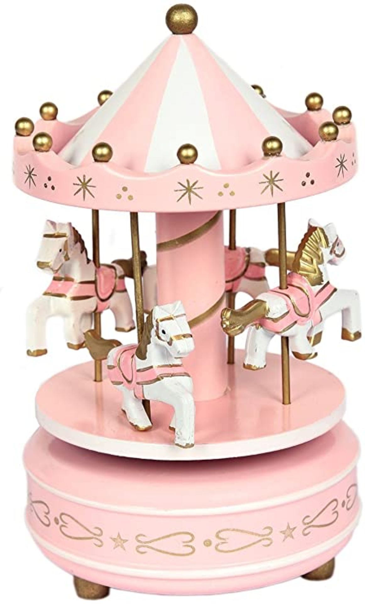 RRP - £7.20 Carousel Music Box Vintage Merry-Go-Round Toy Birthday/Christmas/Children Gifts(Pink)