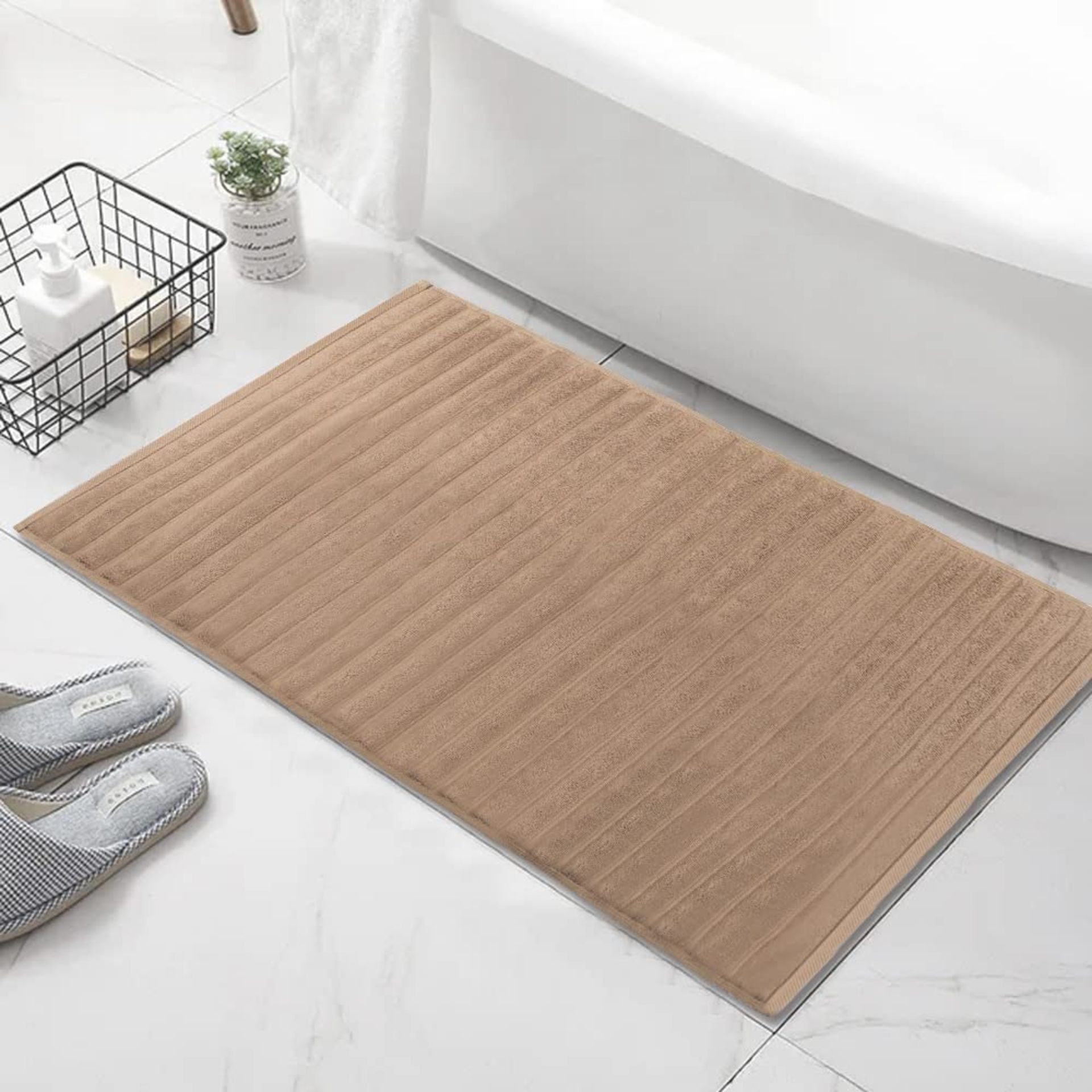 RRP - £7.99 Yoleo Cotton Bath Mat Thick Hotel Floor Towel for Bathroom Floor Washable 50x80 CM Carpe