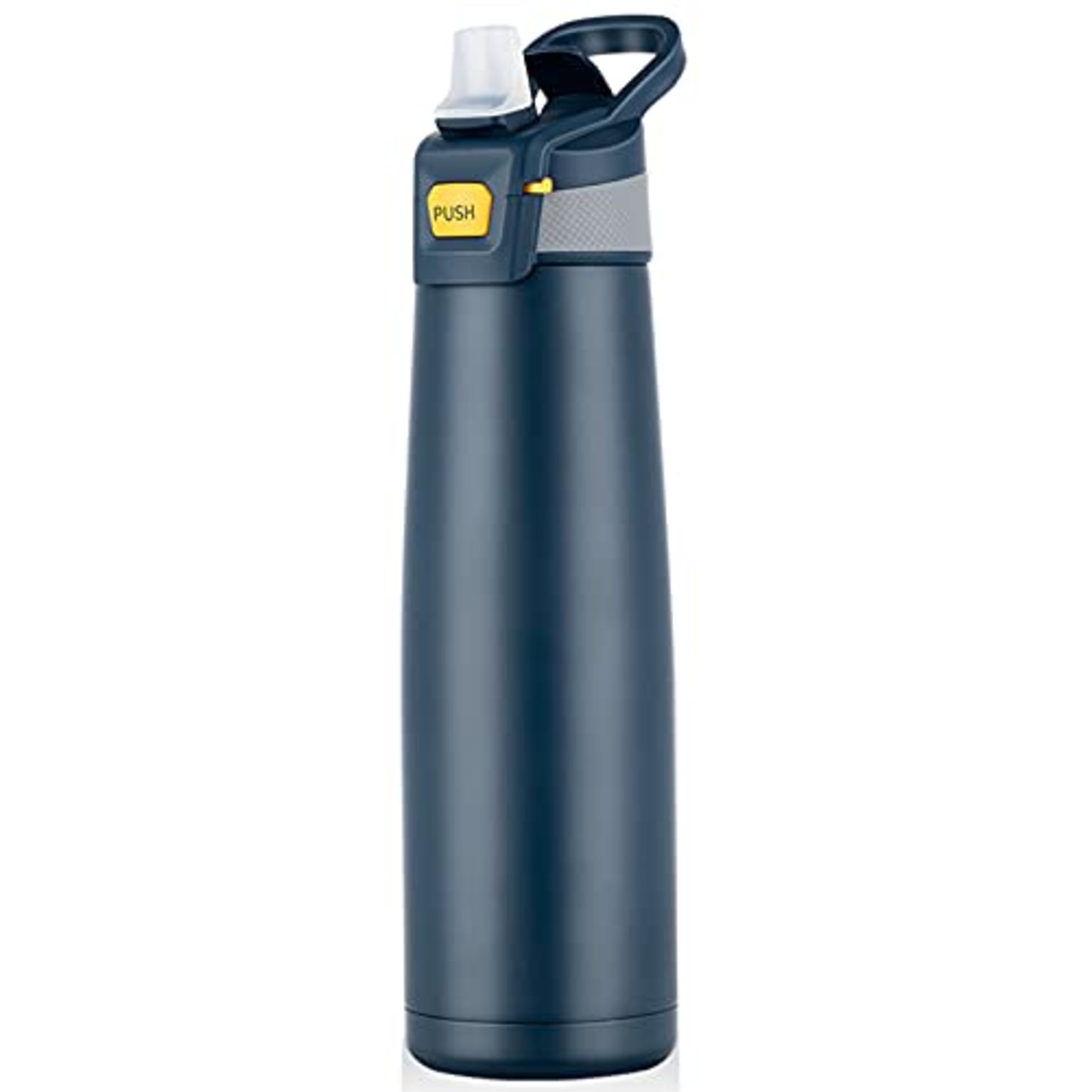 RRP - £7.08 Novagear Insulated Water Bottle, 750ml Vacuum Flask with Flip Straw, 12 Hours Hot/24 Hou