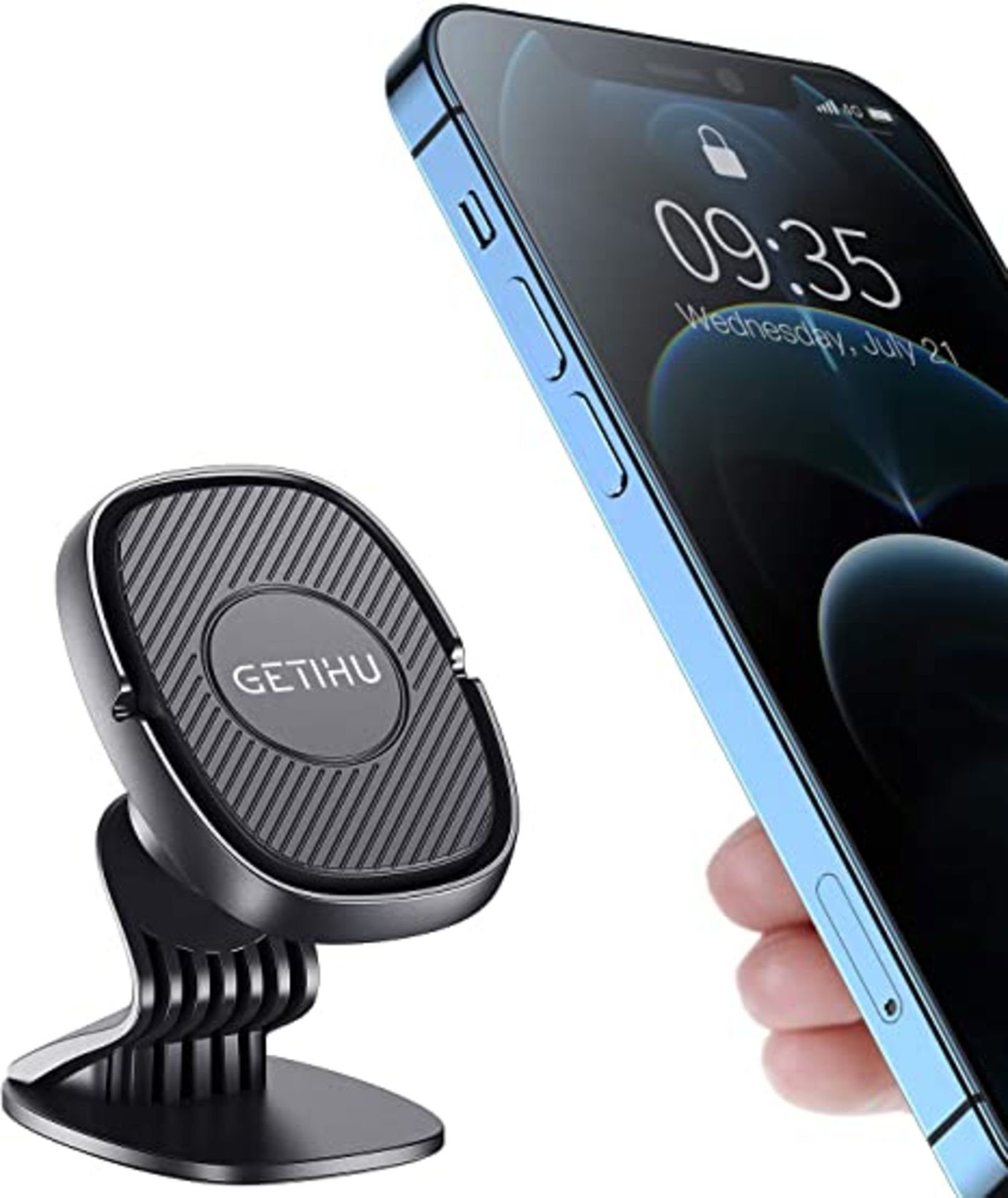 RRP - £4.85 GETIHU Car Phone Holder, 360Â° Dashboard Mobile Phone Holders for Cars, Universal Magnet