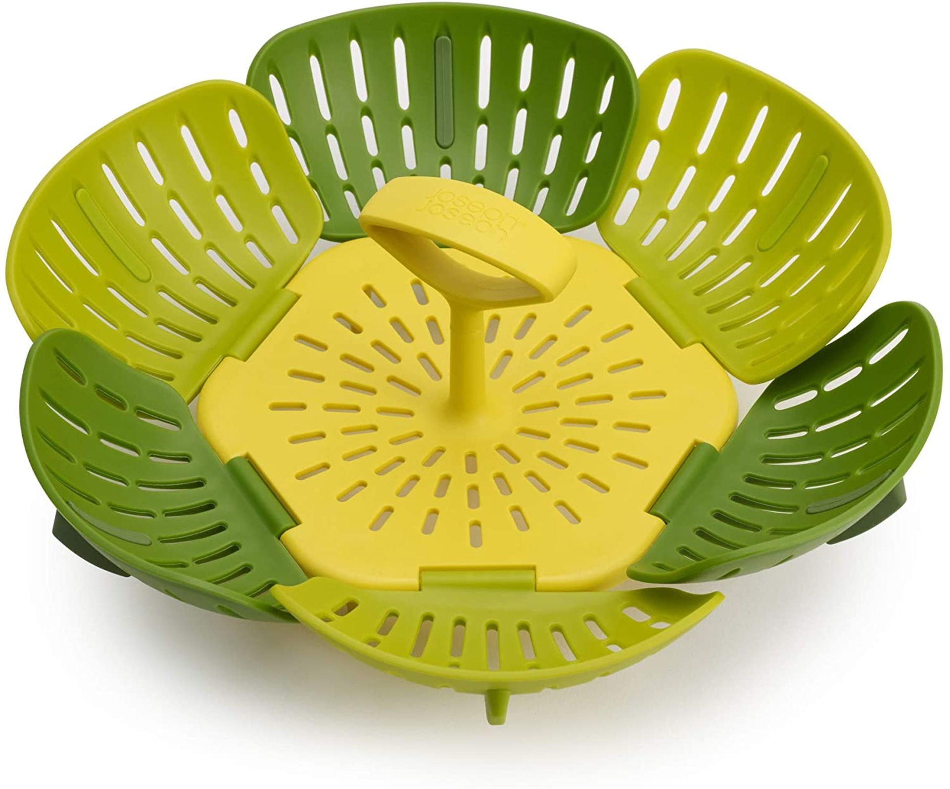 RRP - £10.00 Joseph Joseph 45030 Bloom Folding Steamer Basket for Vegetables - Green