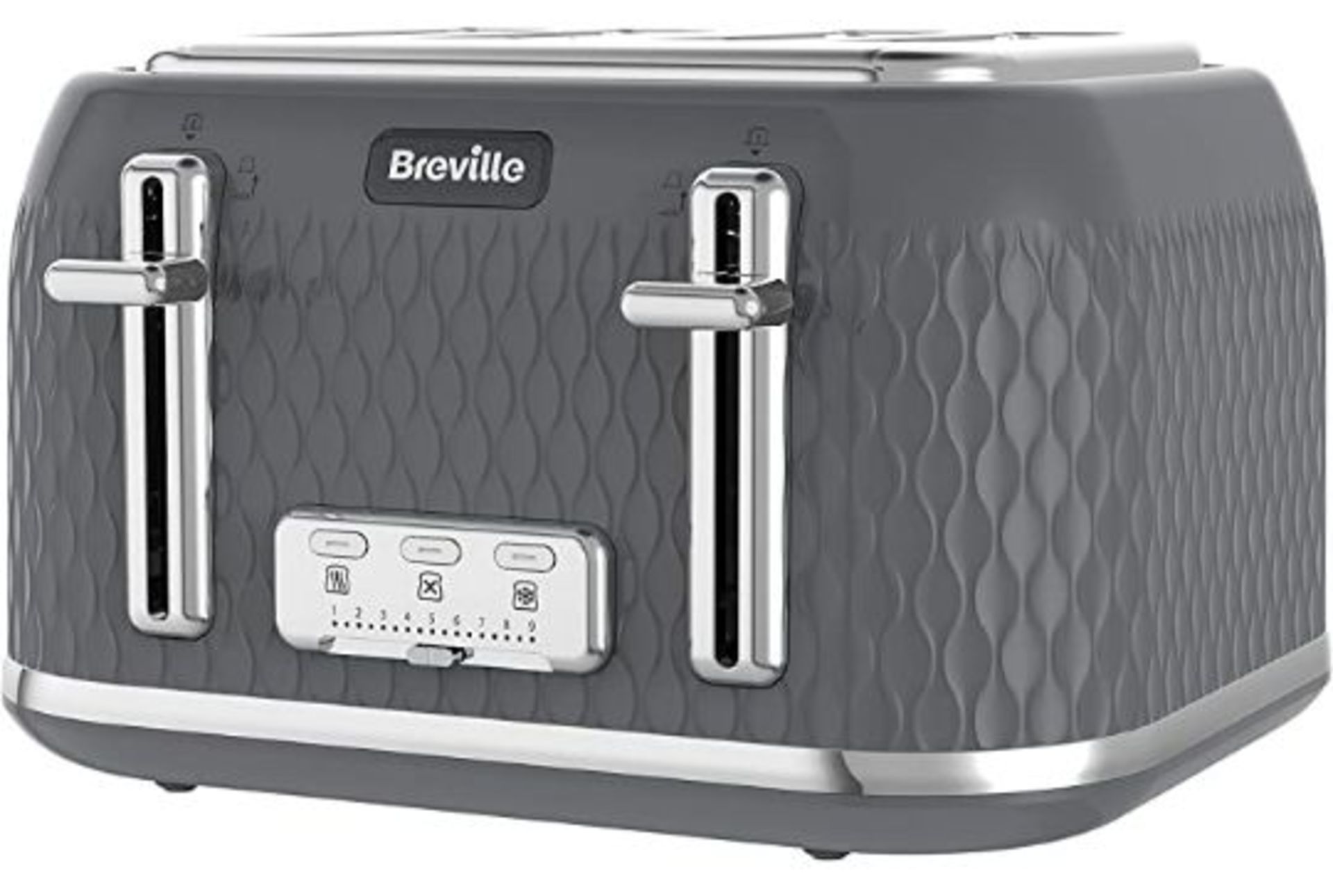 RRP - £39.99 Breville Curve 4-Slice Toaster with High Lift and Wide Slots | Grey
