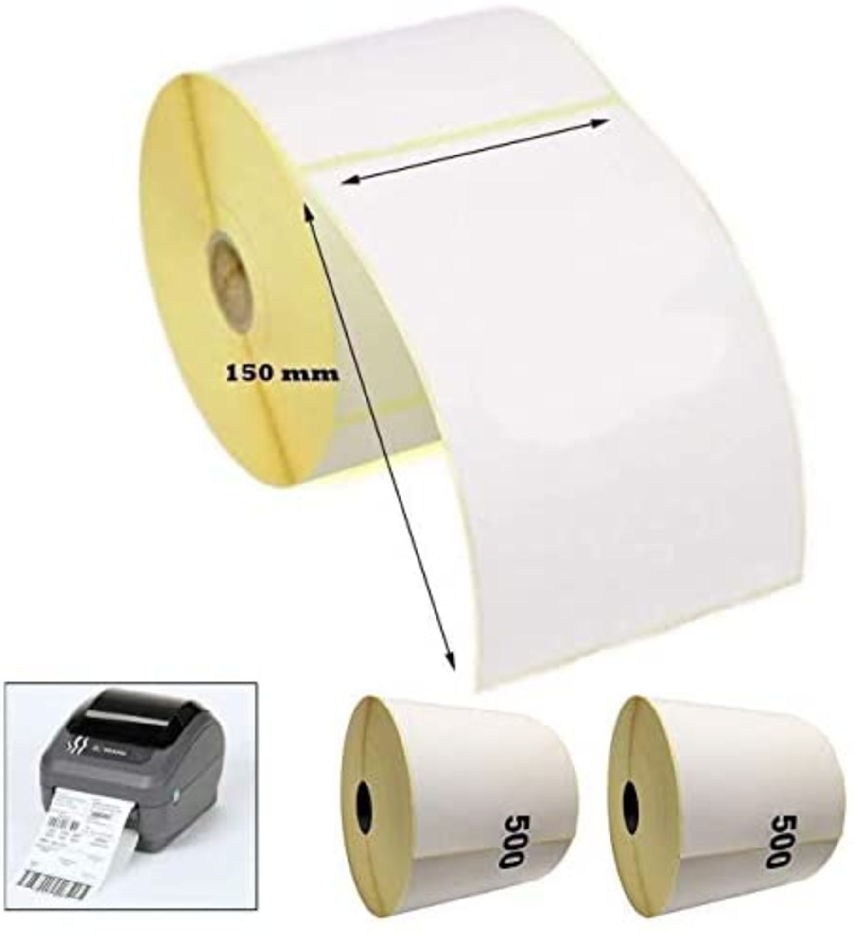 RRP -£38.43 10 Rolls (5000 Labels) Direct Thermal Labels White (6" by 4")