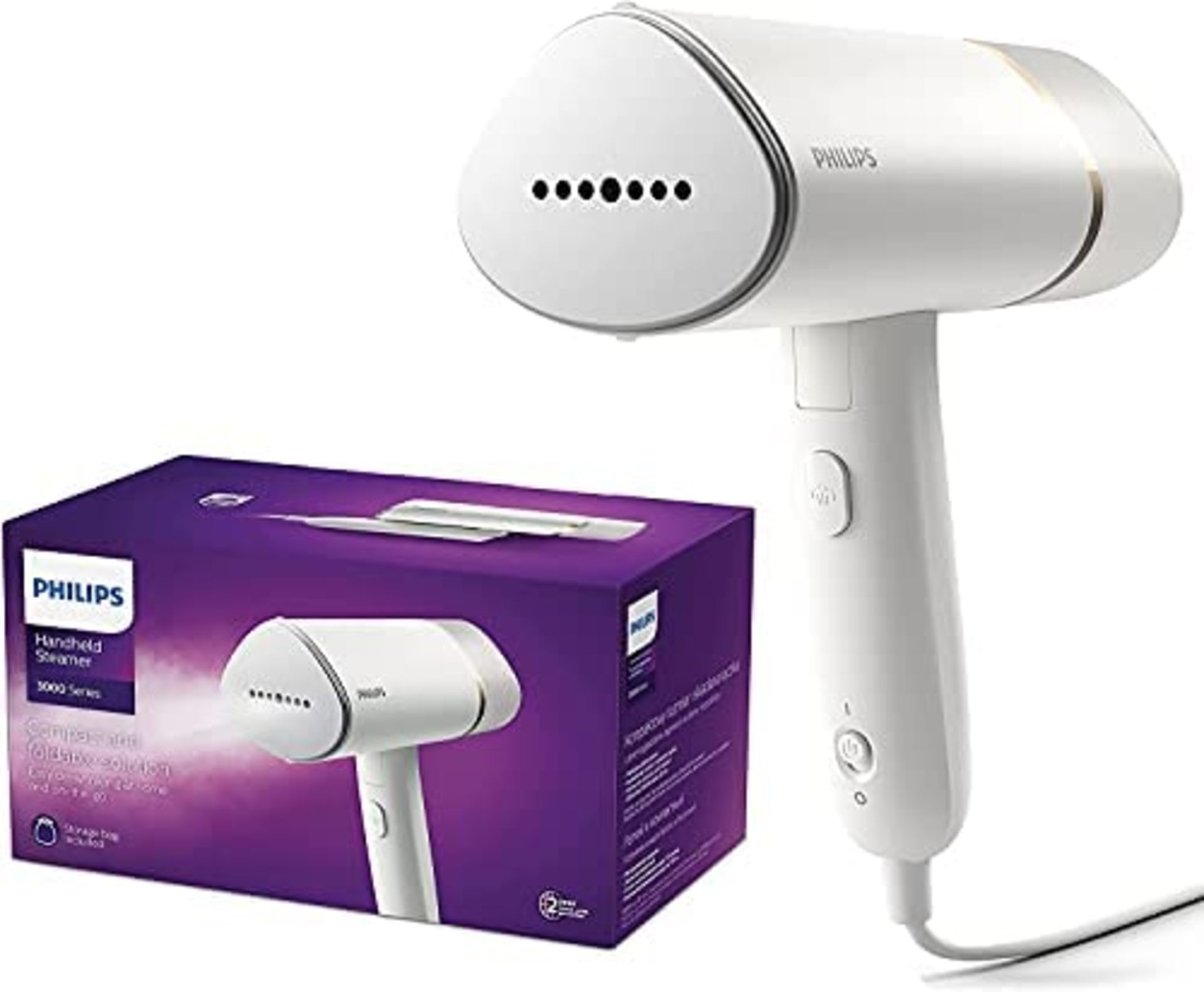 RRP -£42.49 Philips Handheld Steamer 3000 Series, Compact and Foldable