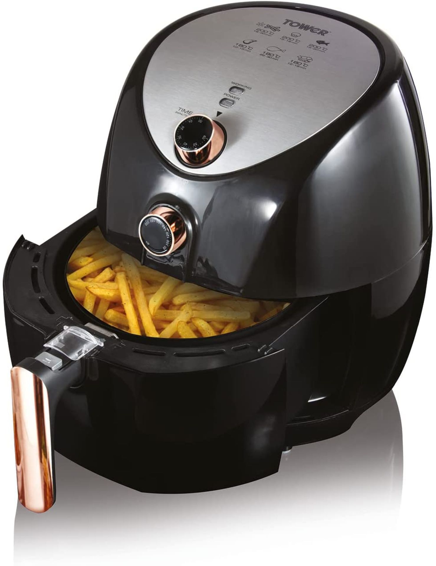 RRP -£49.99 Tower T17021 Family Size Air Fryer with Rapid Air Circulation