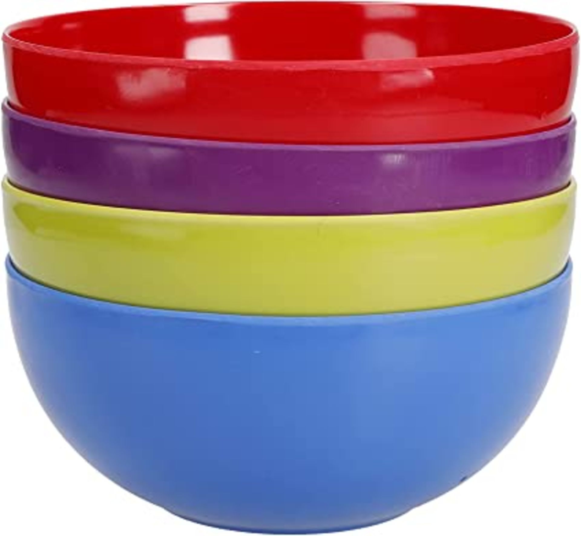 RRP - £10.99 Colourworks CWMBOWLASSTPK4 Melamine Plastic Bowls, Classics Colours