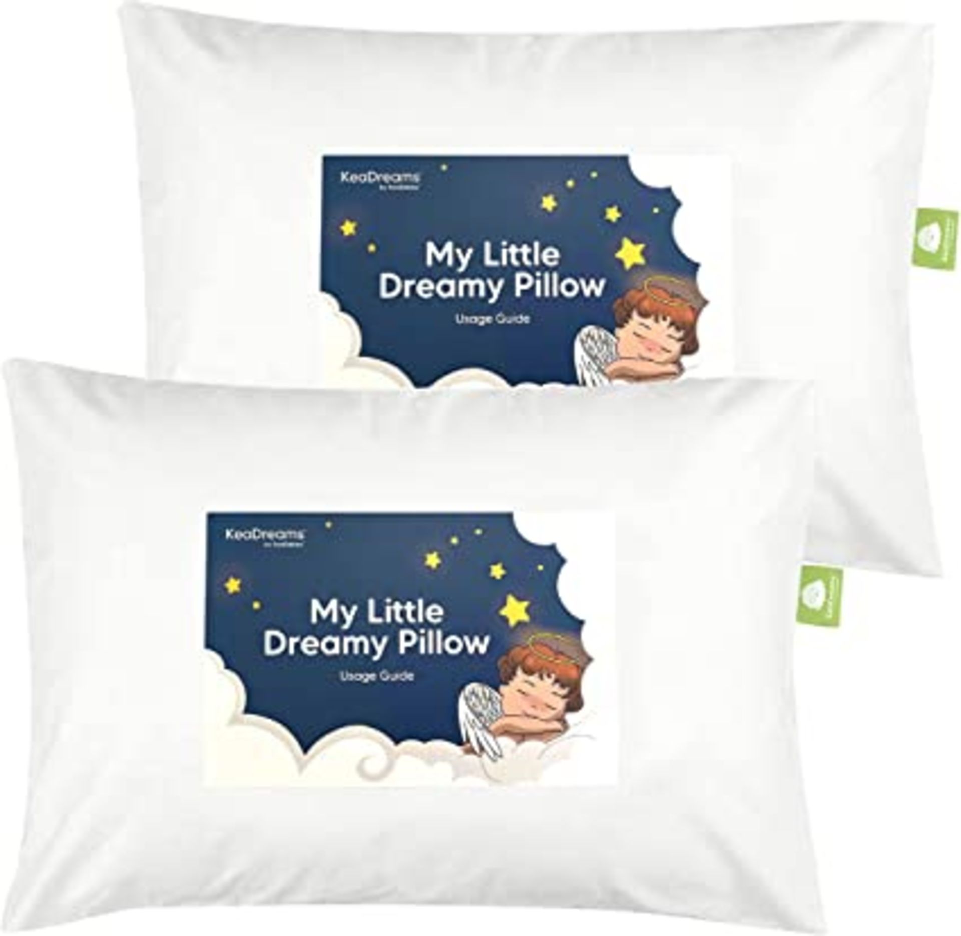 RRP - £15.55 2-Pack Toddler Pillow - Soft Organic Cotton Cot Pillows for Toddler