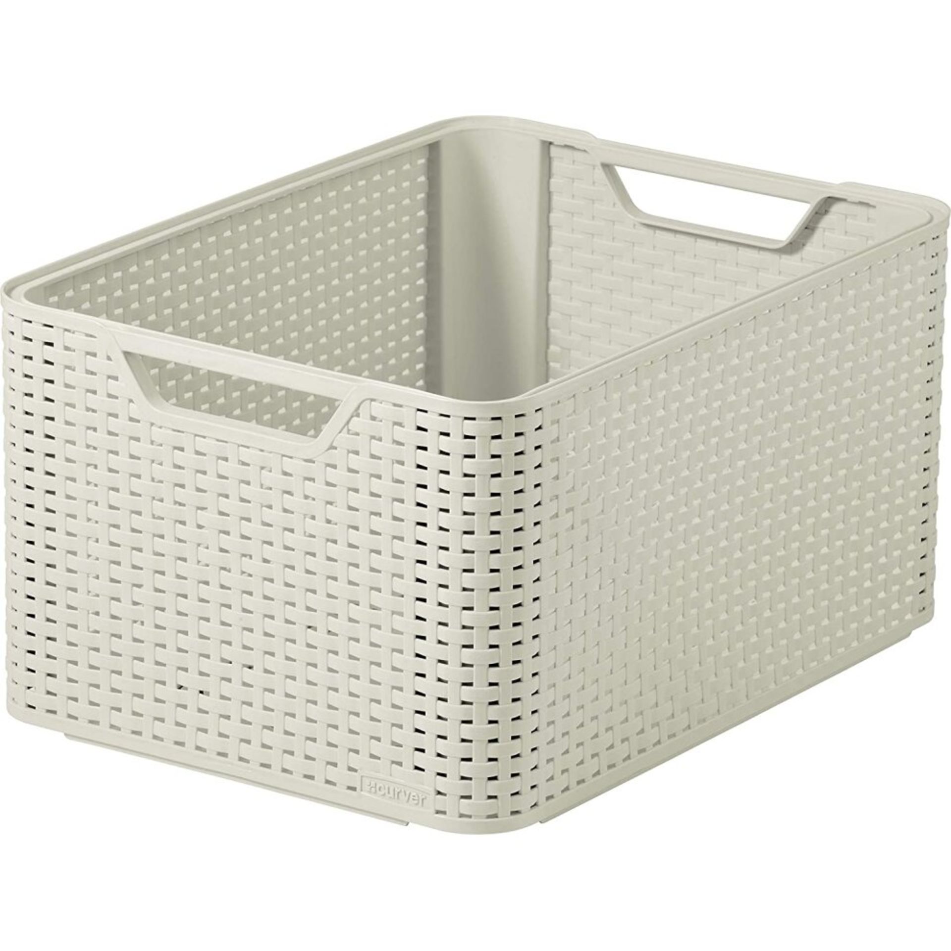 RRP - £15.00 Curver Style Large Rectangular Storage Basket, Vintage White