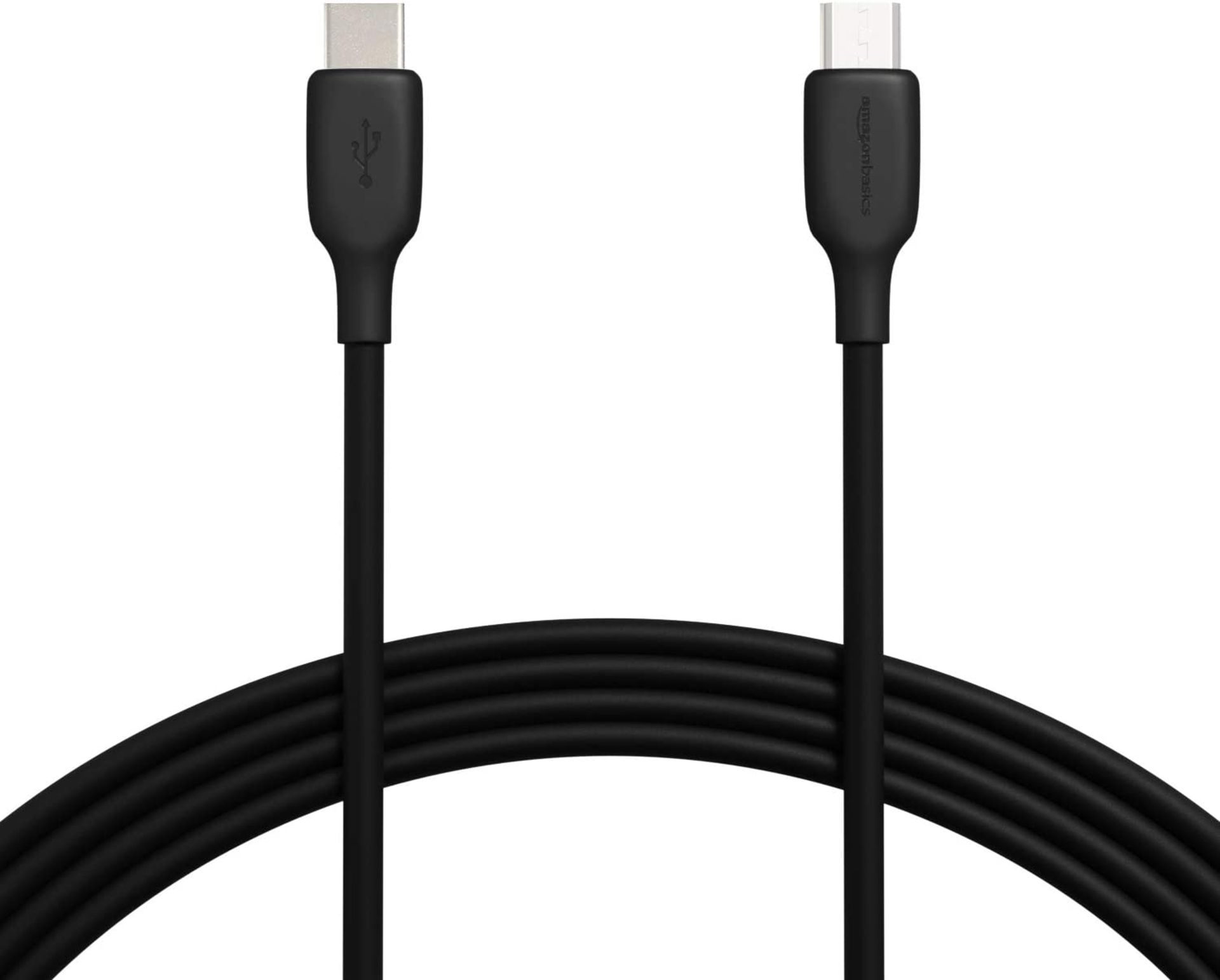 RRP - £5.98 Amazon Basics USB-C 2.0 to Micro-B Cable - 3 m, Black