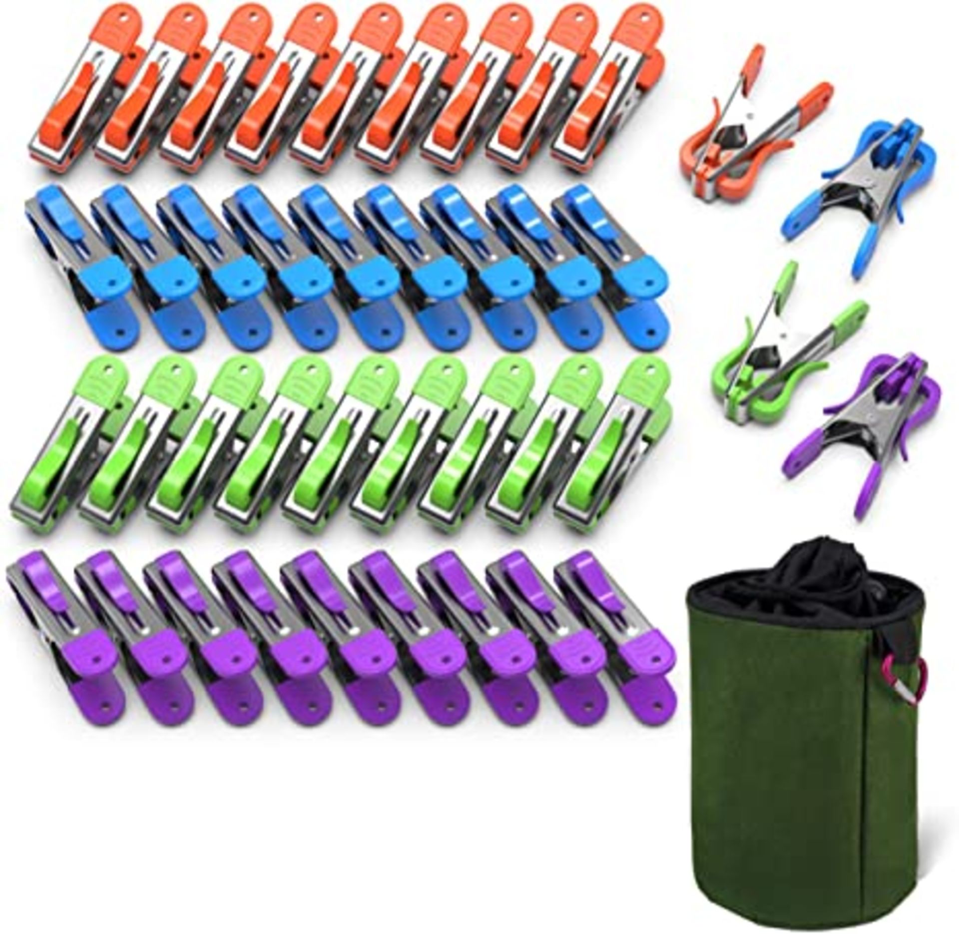 RRP - £17.99 VOUNOT 40 Strong Clothes Pegs for Washing Line with Bag