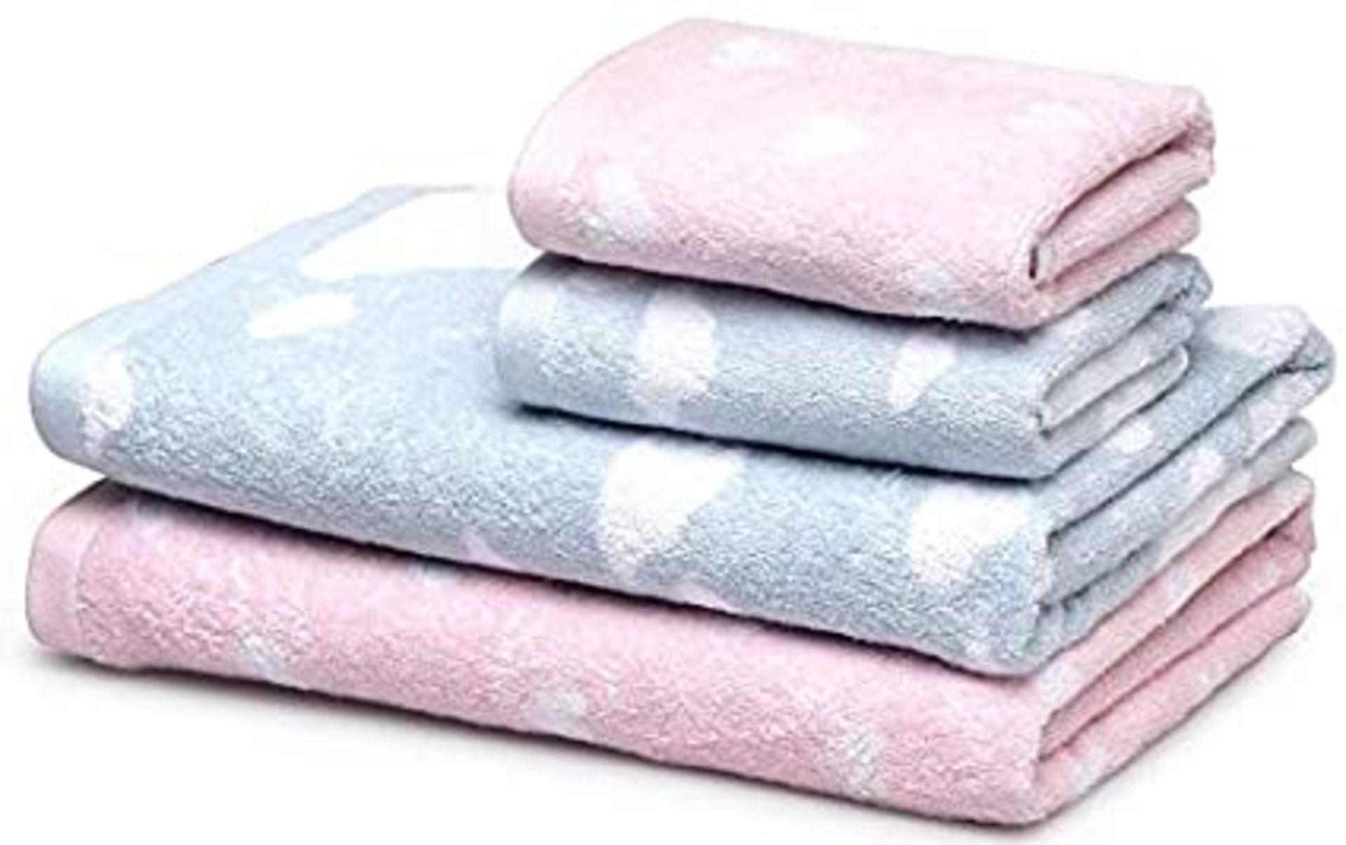RRP - £19.18 TRIDENT Towels- 100% Cotton, 4 Piece Towel Set