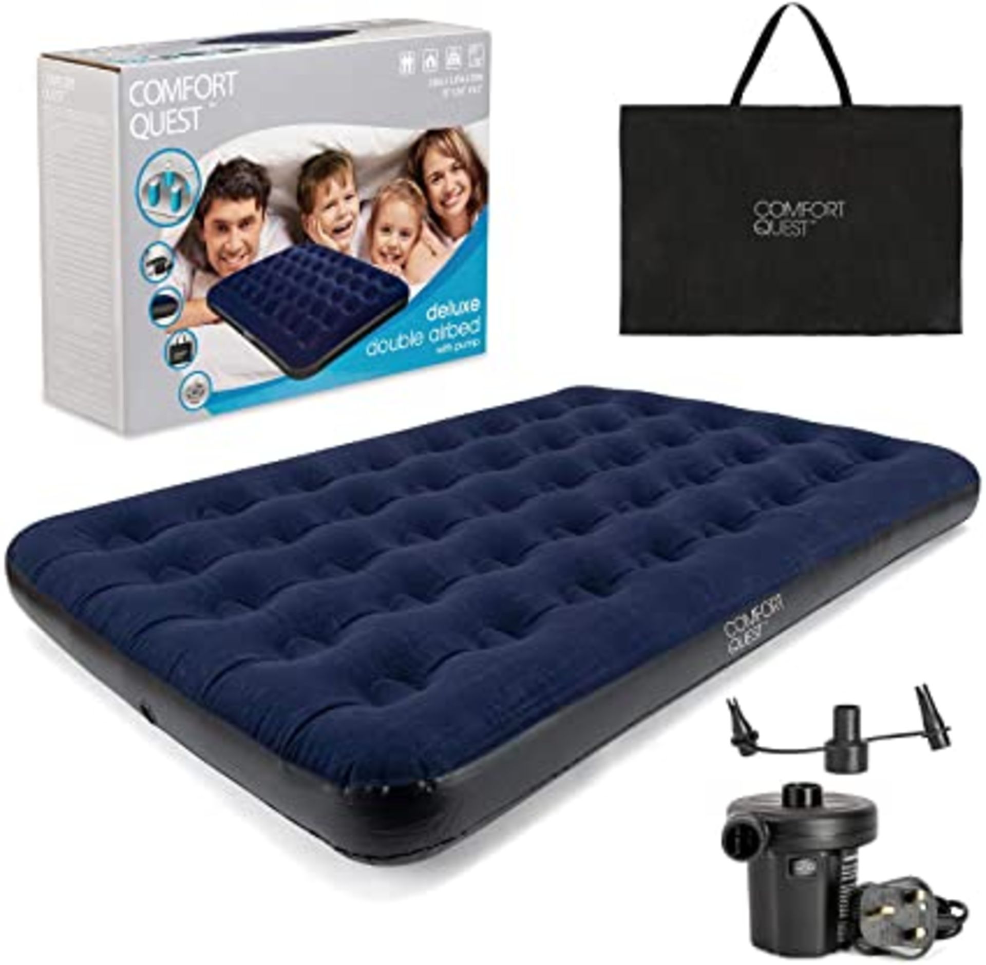 RRP - £18.99 Double Airbed Inflatable Camping Blow Up Mattress Air Bed