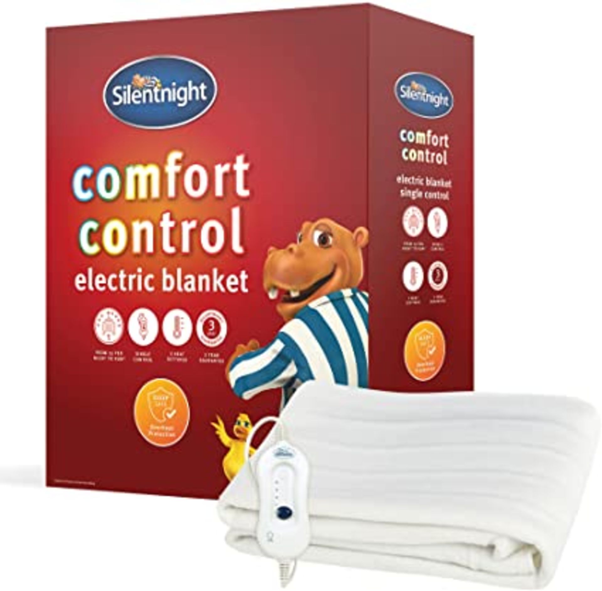 RRP - £22.00 Silentnight Comfort Control Electric Blanket - Single, White
