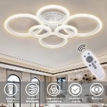 RRP - £109.73 RUYI Modern LED Ceiling Light dimmable Remote Control 6 Ring
