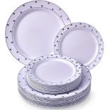 RRP - £28.04 Silver Spoons Fancy 40 PC DINNERWARE Set | 20 Dinner Plates |