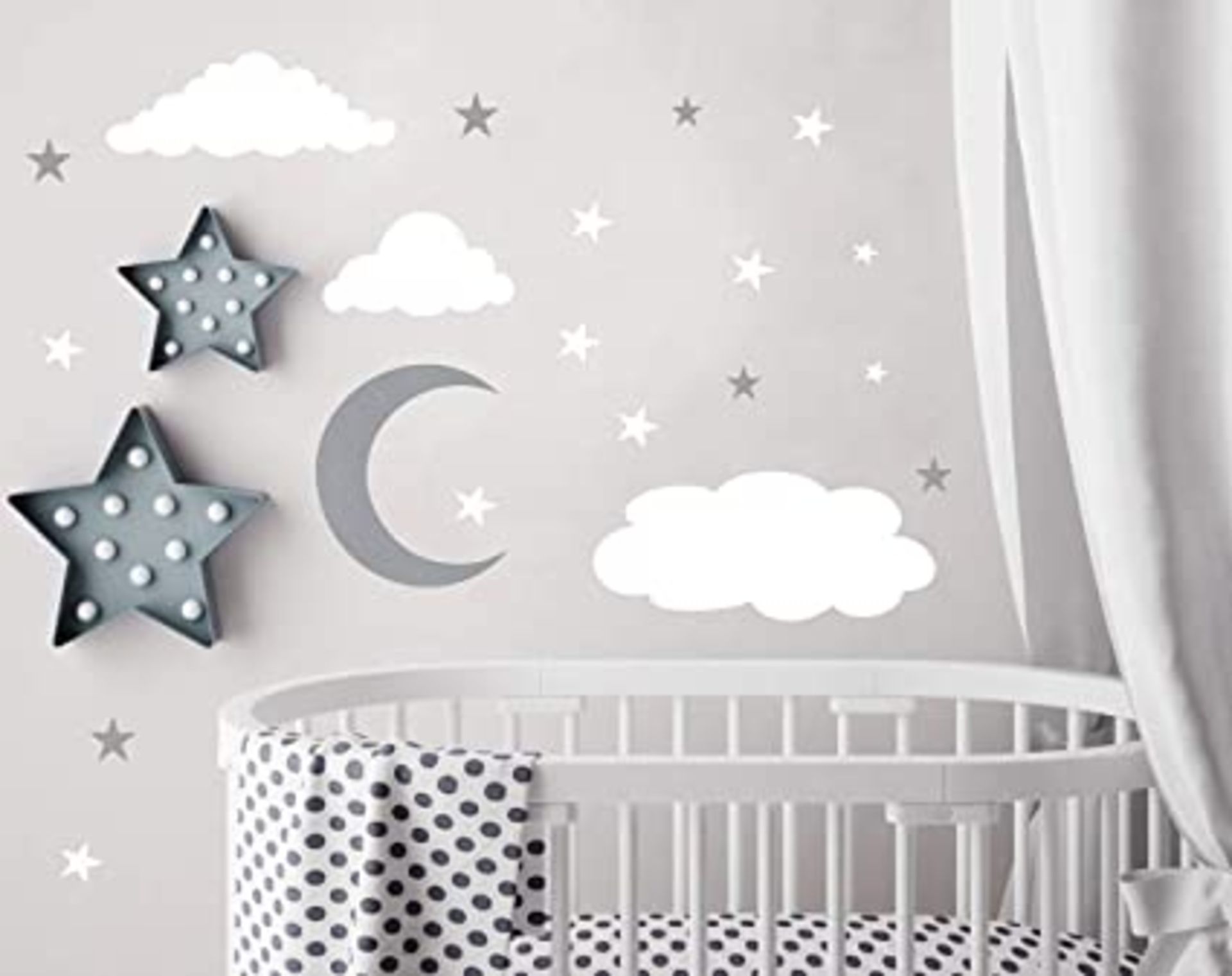 RRP - £21.45 Clouds Wall Decals Moon and Stars Wall Decal Kids