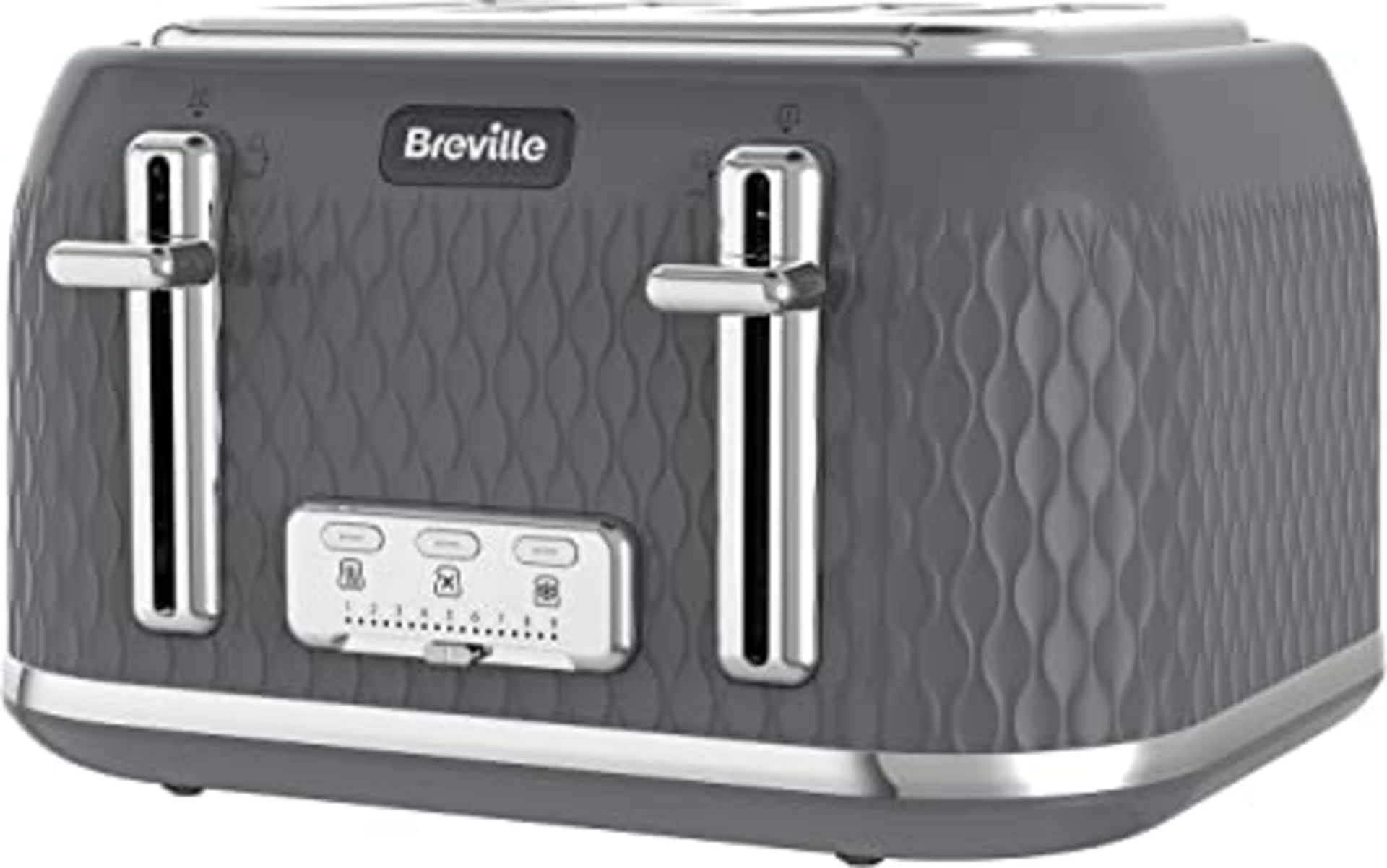 RRP -£39.49 Breville Curve 4-Slice Toaster with High Lift and Wide Slots | Grey
