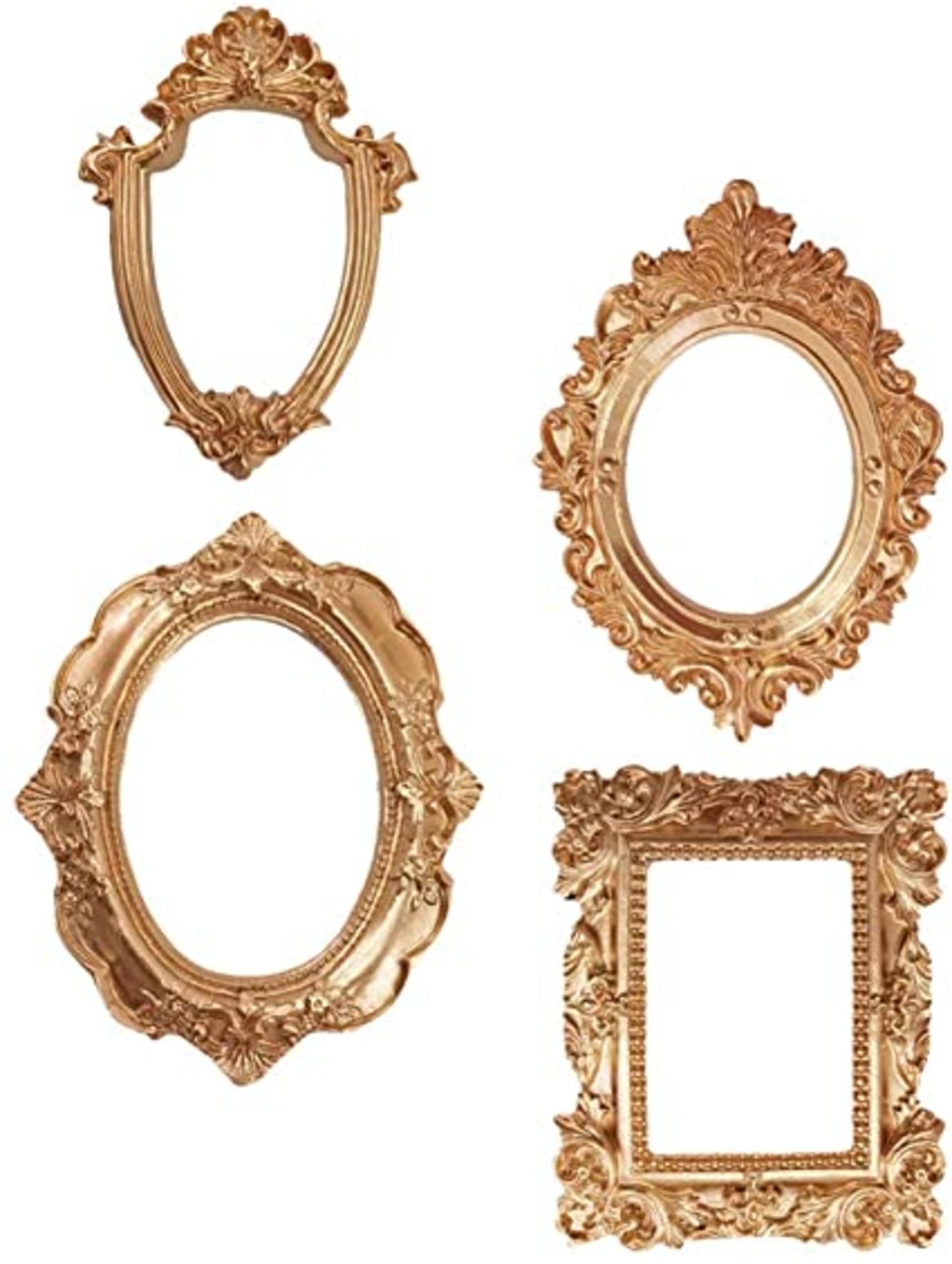 RRP - £14.37 Amosfun 4 pcs Vintage Picture Frame Antique Golden Photo Frame Wall