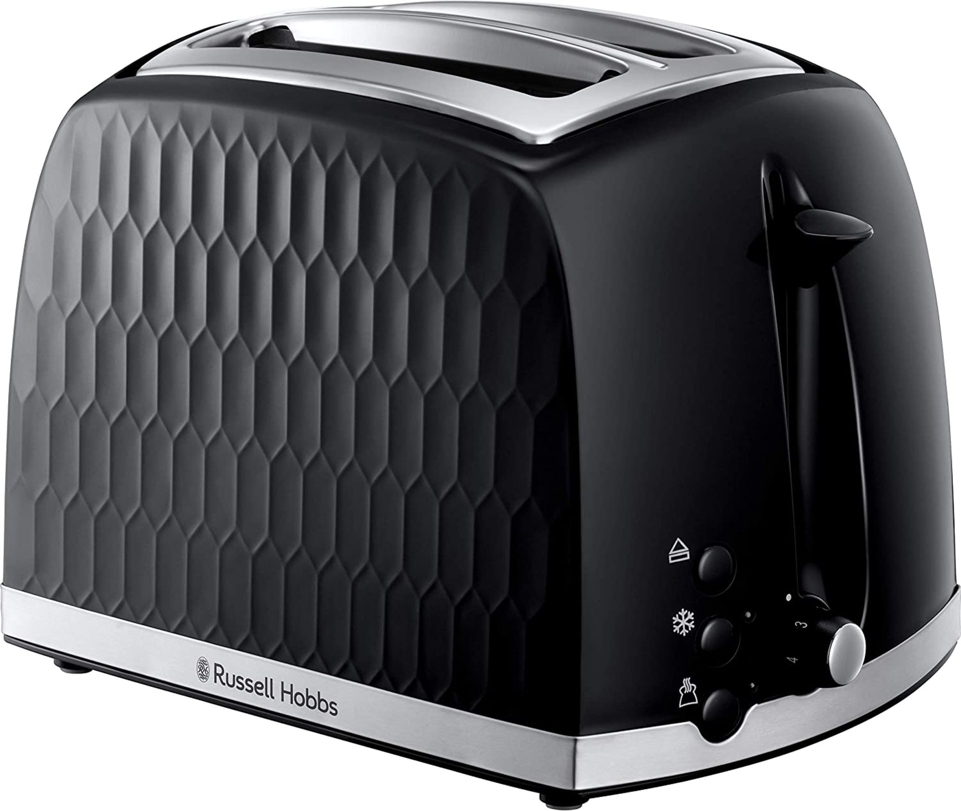 RRP -£24.00 Russell Hobbs 26061 2 Slice Toaster - Contemporary Honeycomb Design